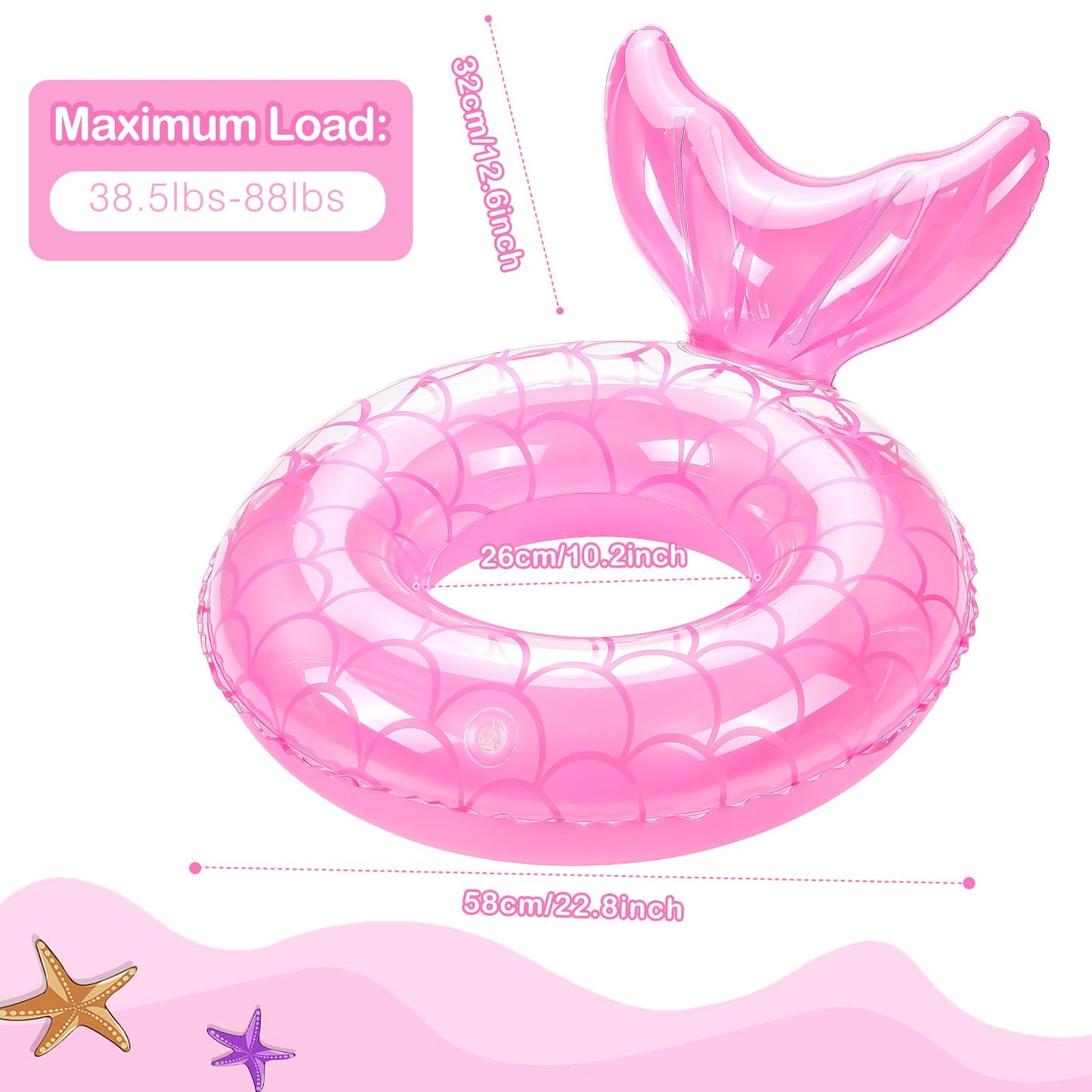 MoKo Inflatable Swimming Ring for Kids – Pink Pool Float Tube