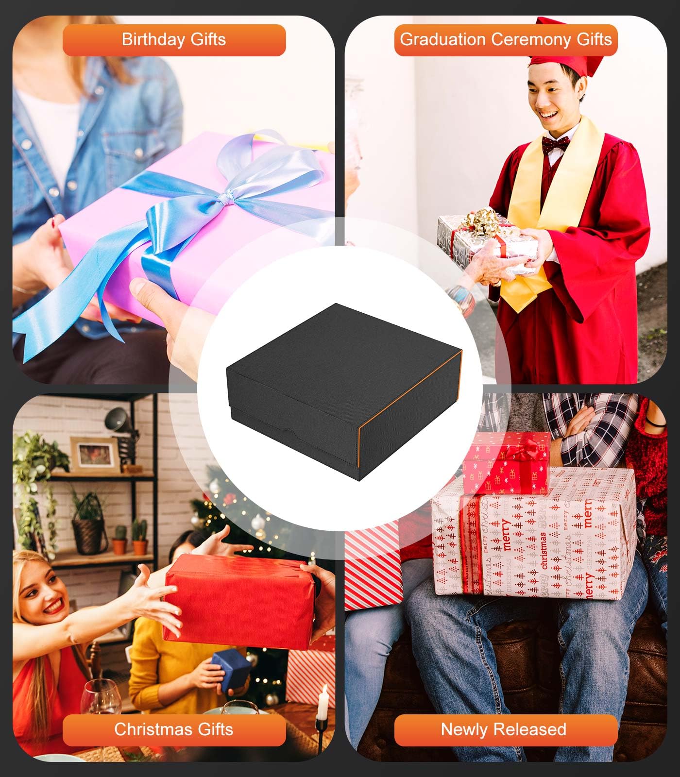 MoKo Trading Card Storage Box | 3000+ Capacity, 24 Dividers, 4 Card Supporters, PU Leather