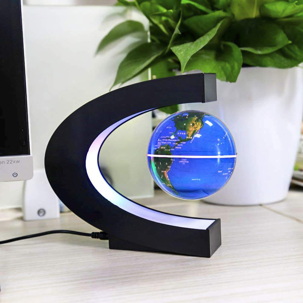 MOKOQI Magnetic Levitating Globe with LED Light - Floating Desk Decor Gift