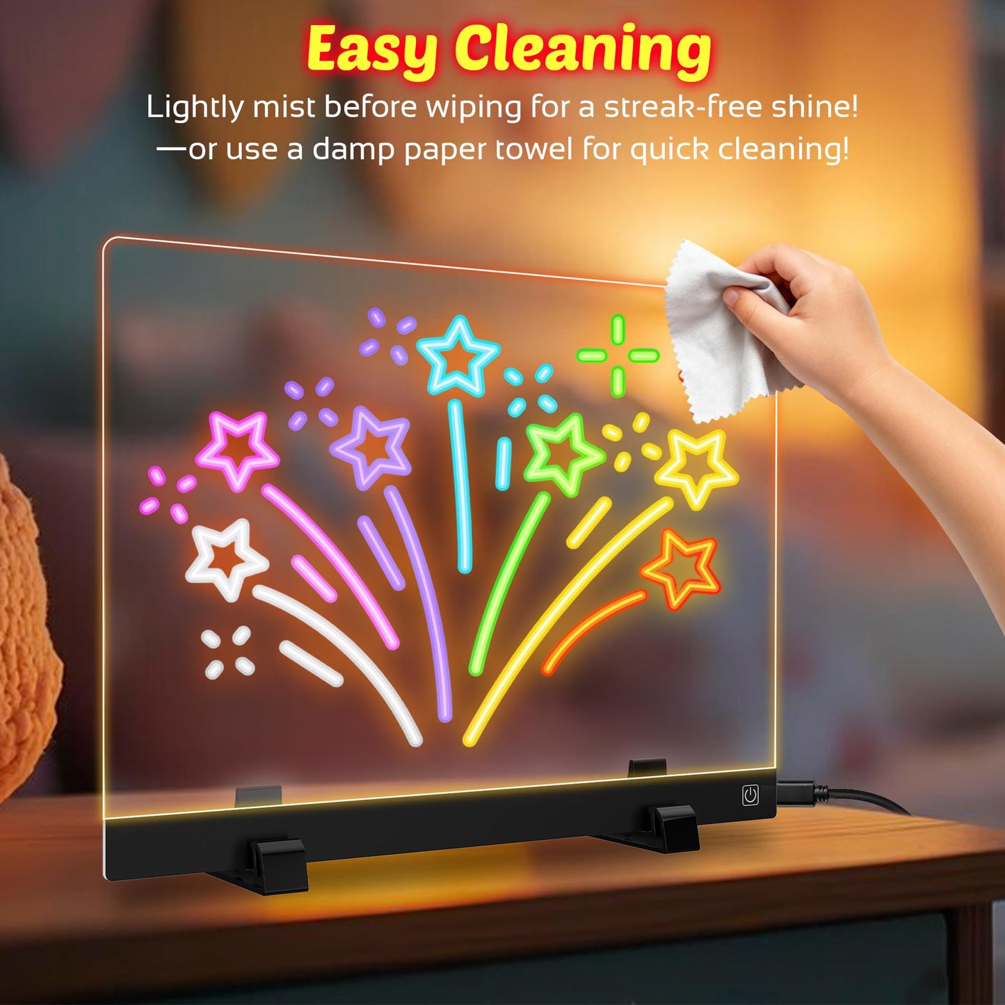 MOKOQI Kids LED Drawing Board 13.8 x 10.3 in – Light Up Doodle Tablet