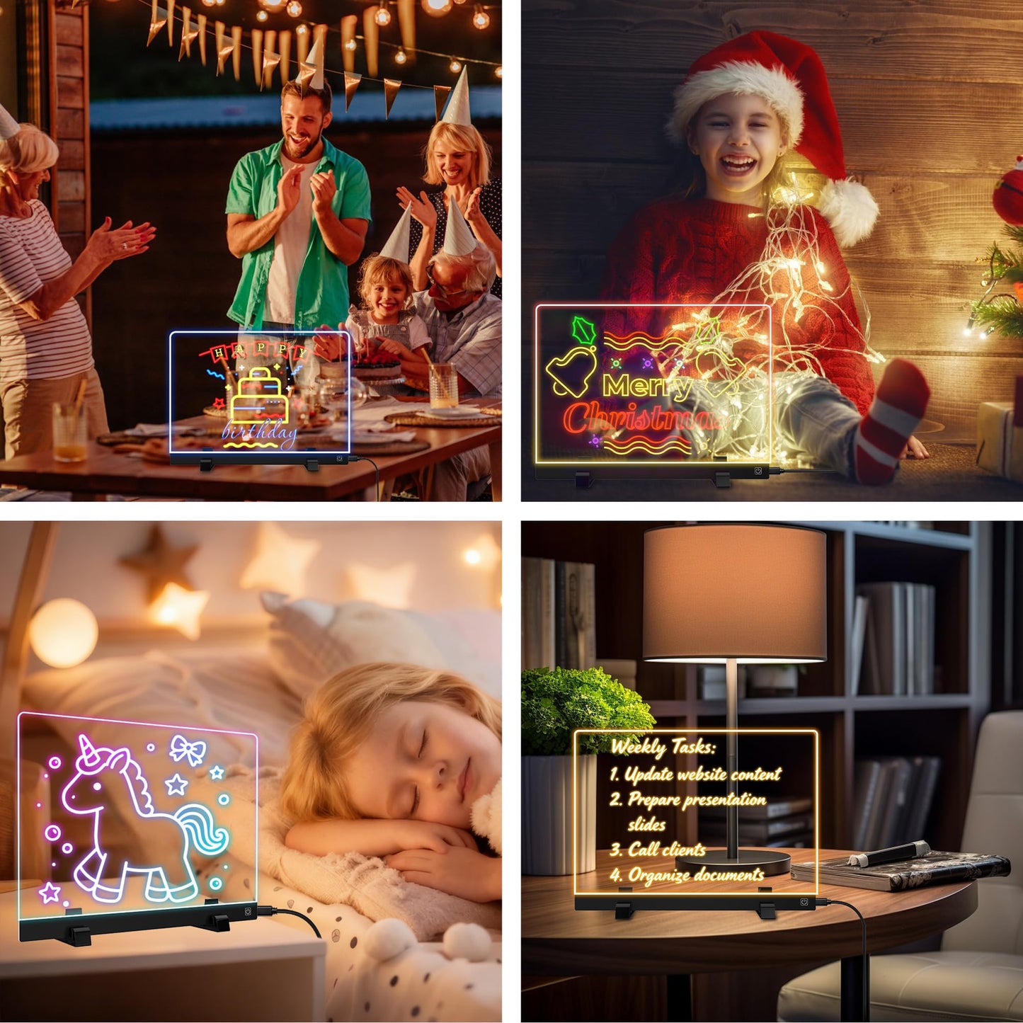 MOKOQI Kids LED Drawing Board 13.8 x 10.3 in – Light Up Doodle Tablet