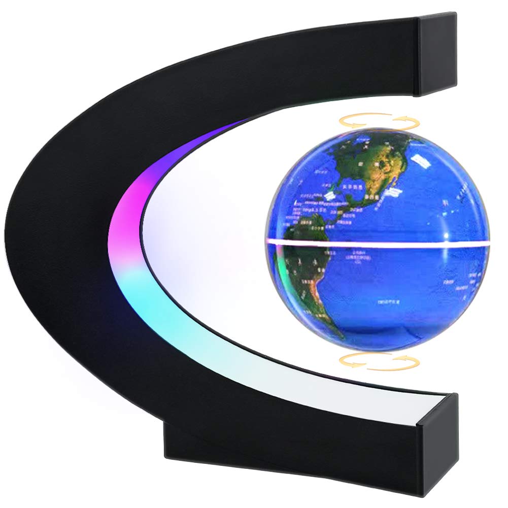 MOKOQI Magnetic Levitating Globe with LED Light - Floating Desk Decor Gift