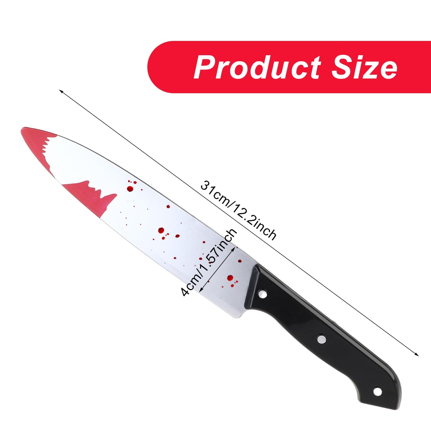 Molain Cosplay Fake Knife – 12-Inch Bloody Prop for Halloween Costumes