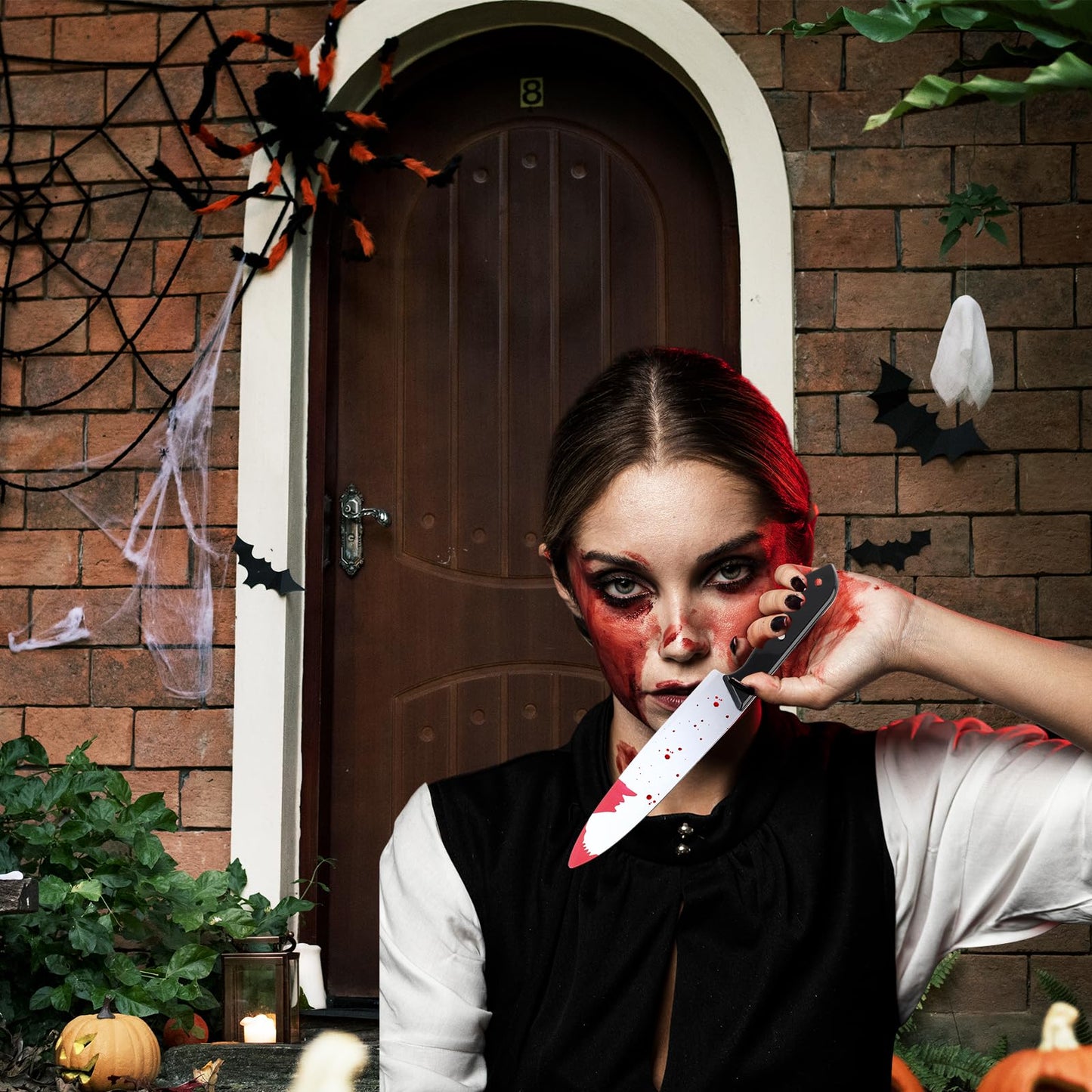 Molain Cosplay Fake Knife – 12-Inch Bloody Prop for Halloween Costumes