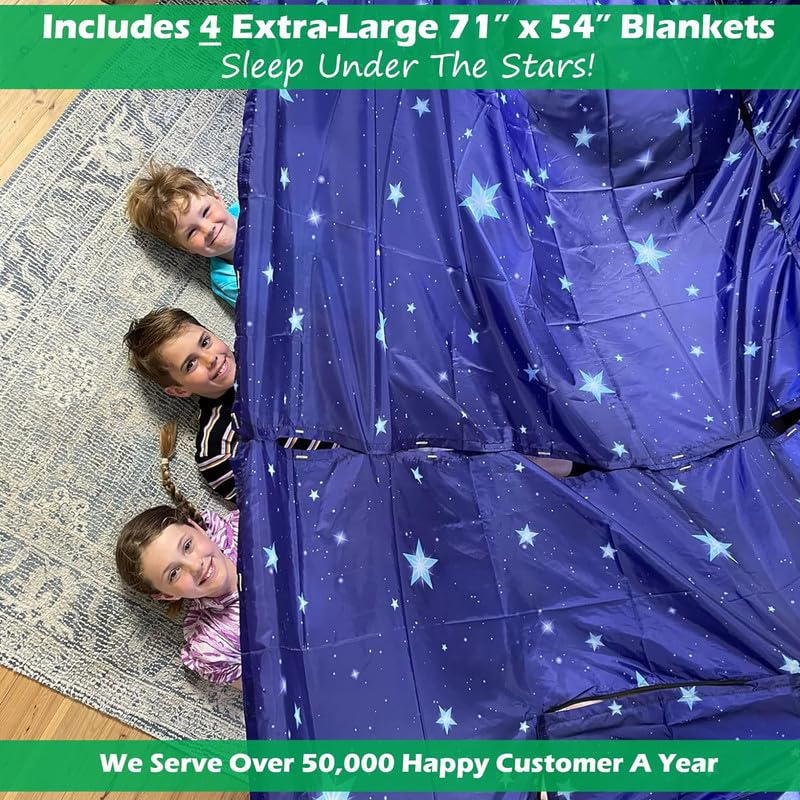 Molcey Blanket Fort Building Kit for Kids 3-12 | Indoor & Outdoor Fort Play