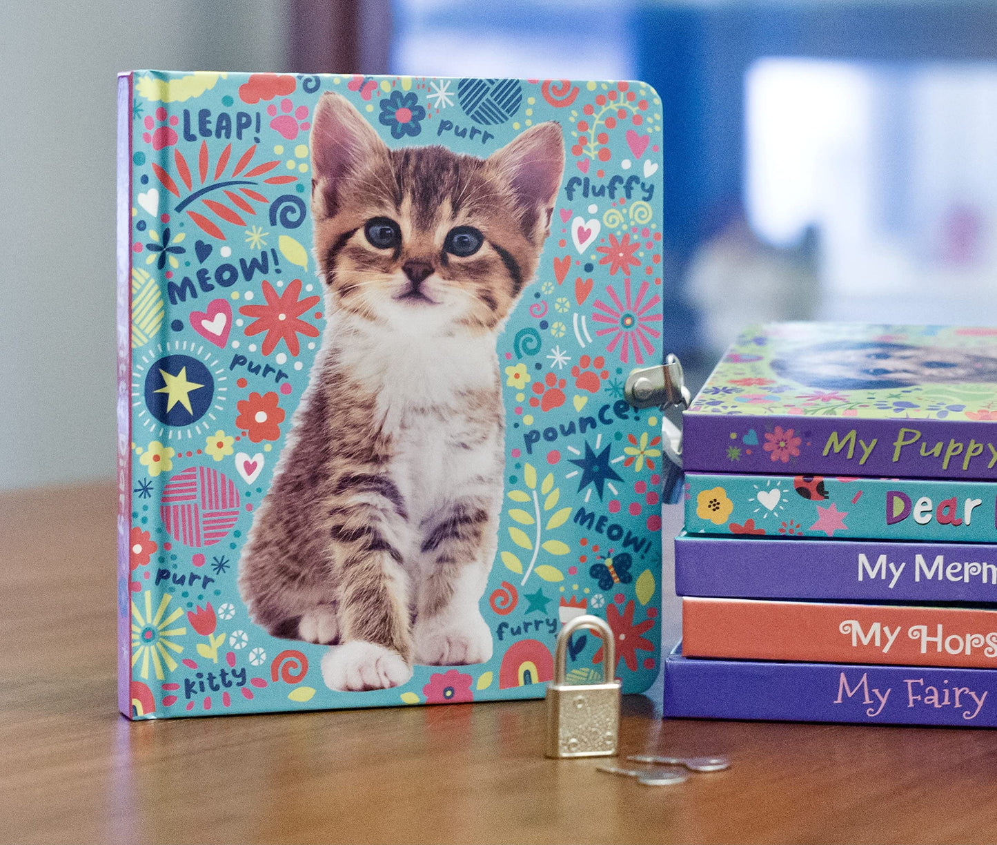 MOLLYBEE KIDS My Favorite Things Lock and Key Diary for Girls – 5.5 x 6.25 Inches, 208 Lined Pages