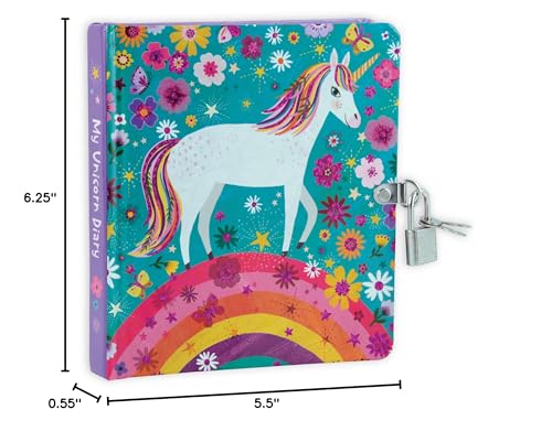 MOLLYBEE KIDS Unicorn Lock and Key Diary – 208 Pages, 6.25 x 5.5 Inches | Girls Journal