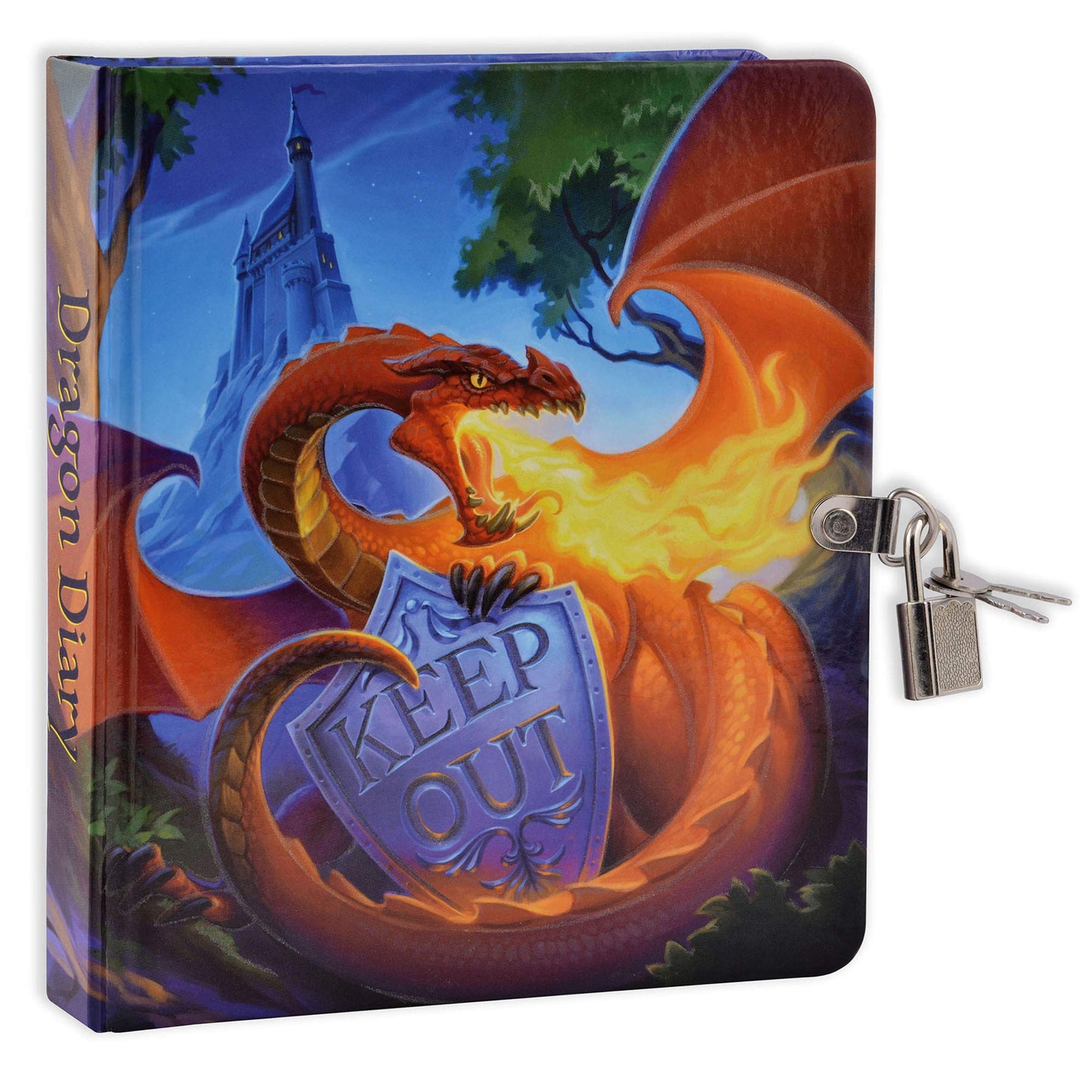MOLLYBEE KIDS Glow in the Dark Dragon Diary with Lock and 2 Keys – 208 Lined Pages, 5.5 x 6.25 in, Boys Journal