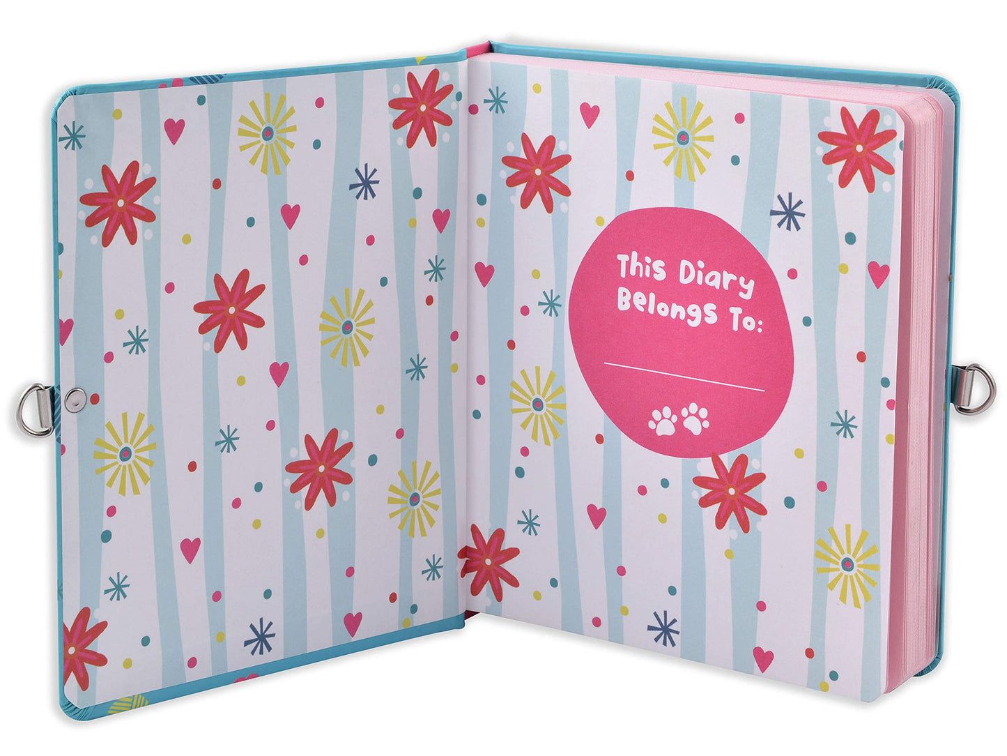 MOLLYBEE KIDS My Favorite Things Lock and Key Diary for Girls – 5.5 x 6.25 Inches, 208 Lined Pages