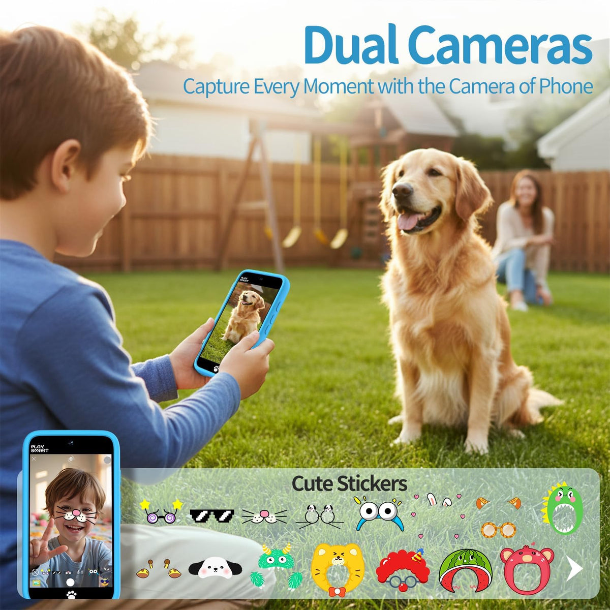 MOMILLA Kids Smart Phone with 200+ Educational Games, Dual Camera & Parental Controls