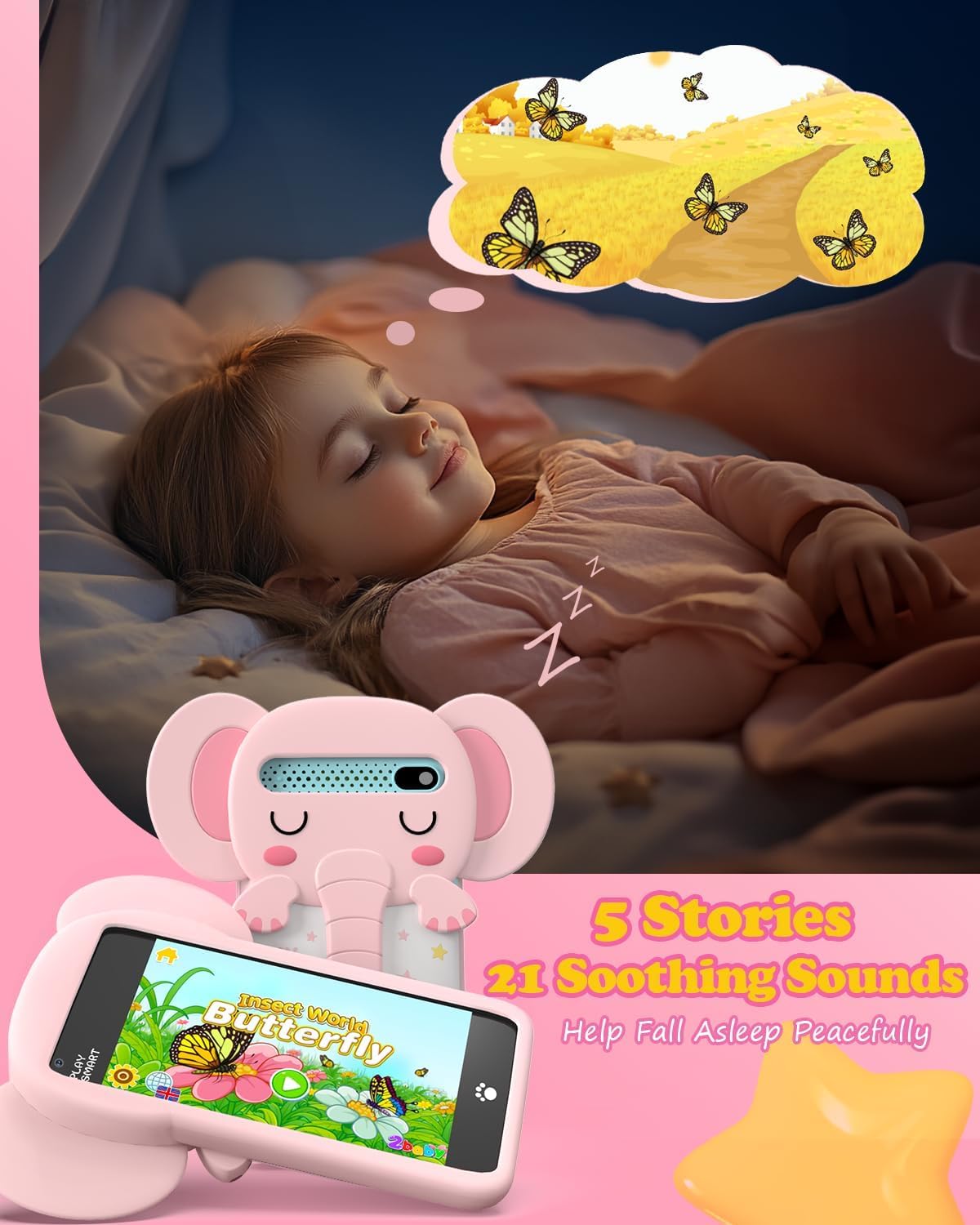 MOMILLA Kids Phone with 3.97 inch Touchscreen – 220+ Educational Games, Front Camera, 16GB, Parental Controls