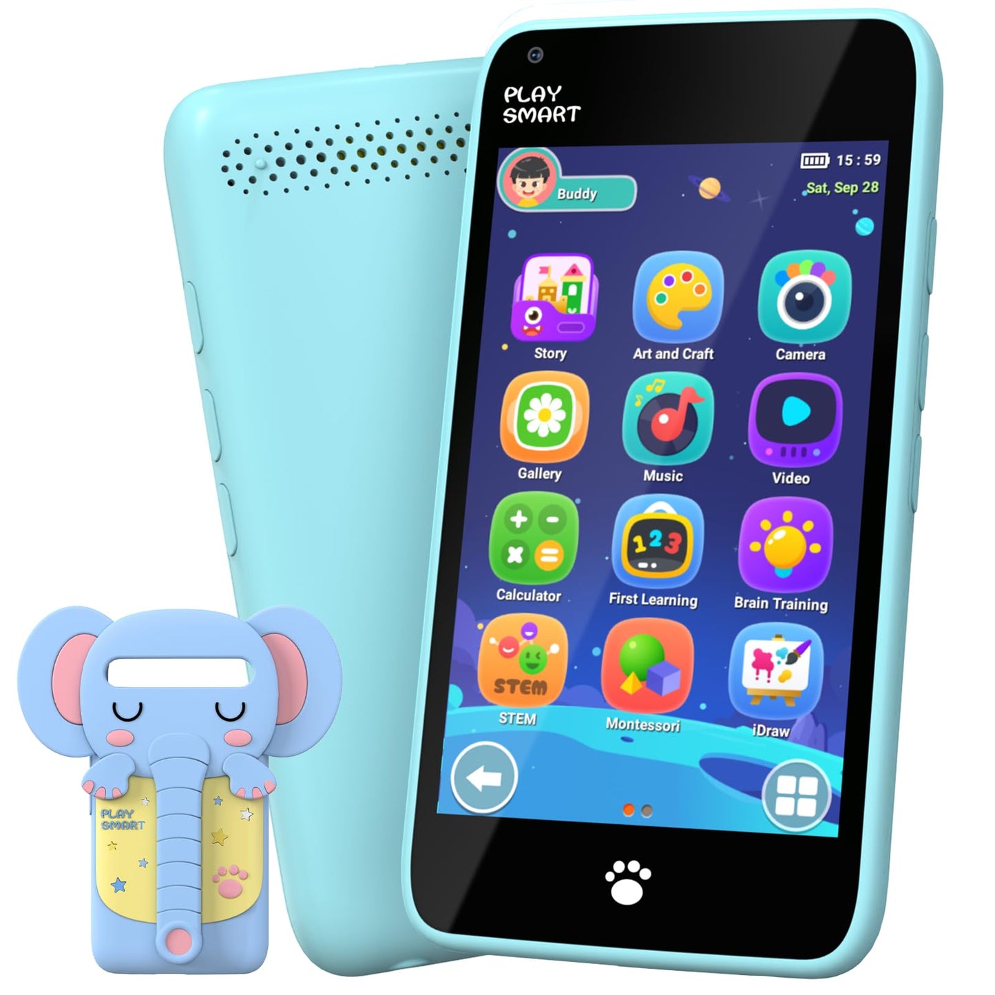 MOMILLA Kids Phone: 3.97 inch touchscreen toy with 16GB, 200+ games, sleep music – gift for ages 3–9