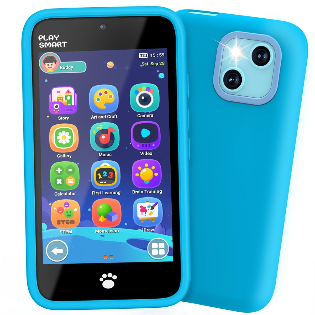 MOMILLA Kids Smart Phone with 200+ Educational Games, Dual Camera & Parental Controls