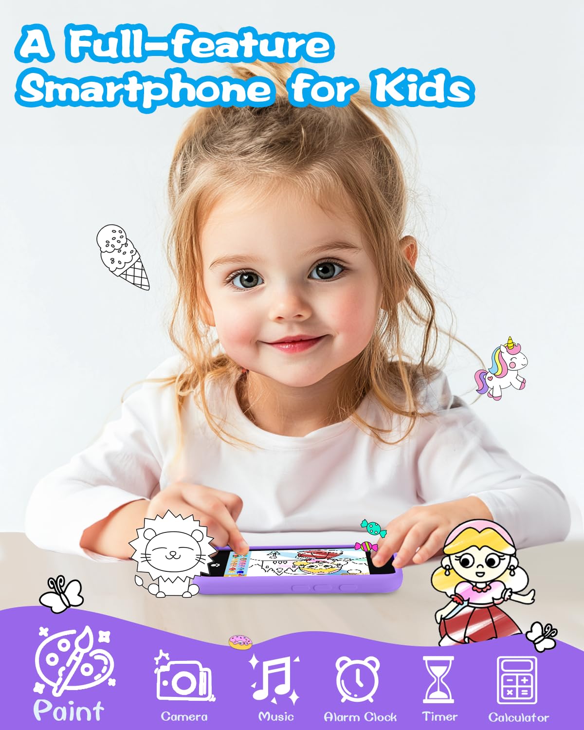 MOMILLA Kids Smart Phone KDPS-1 – 3.97-inch Screen, 16GB, Front Camera, Parental Controls