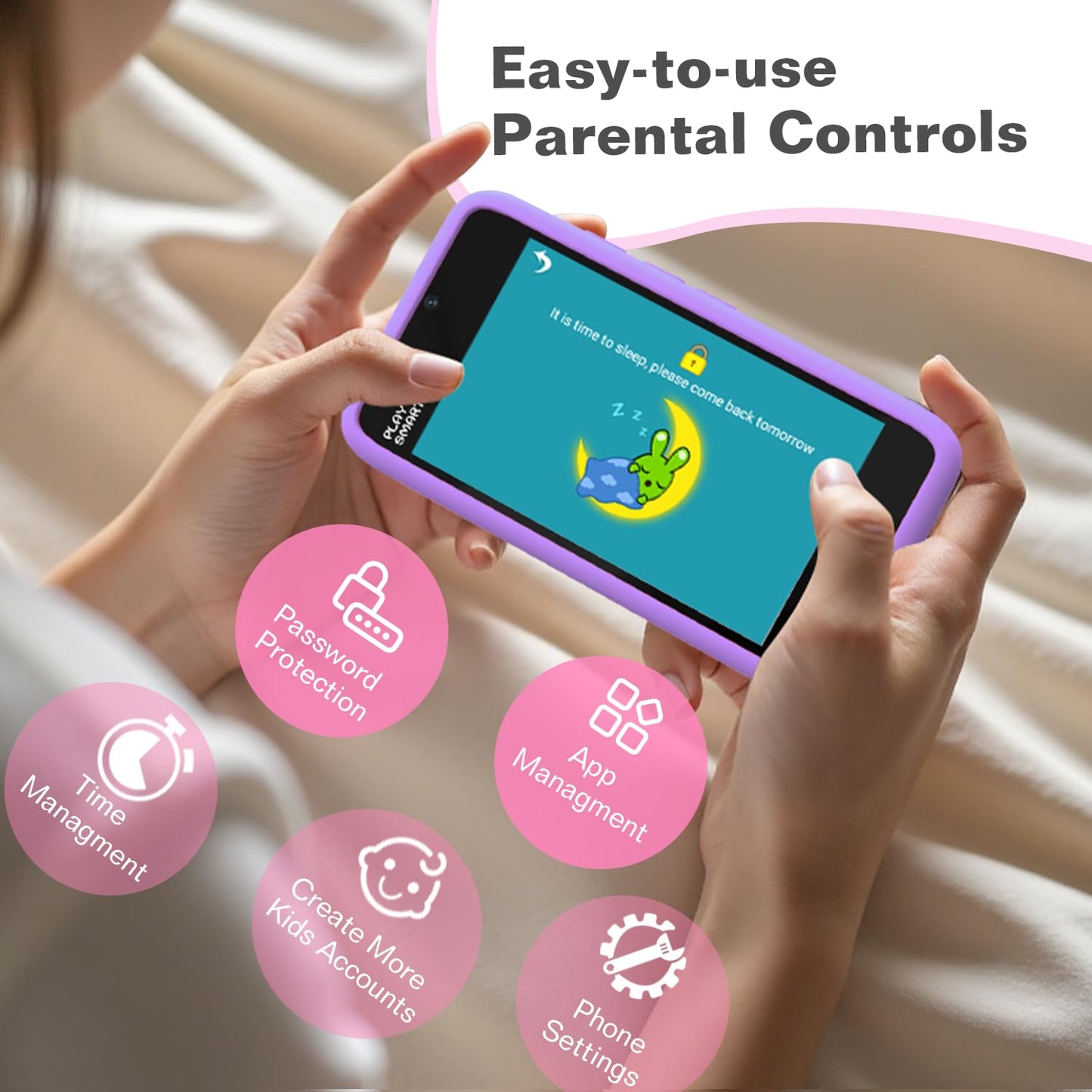MOMILLA Kids Smart Phone Toy | 3.97 inch Screen, Dual Cameras, 200+ Games, 16GB