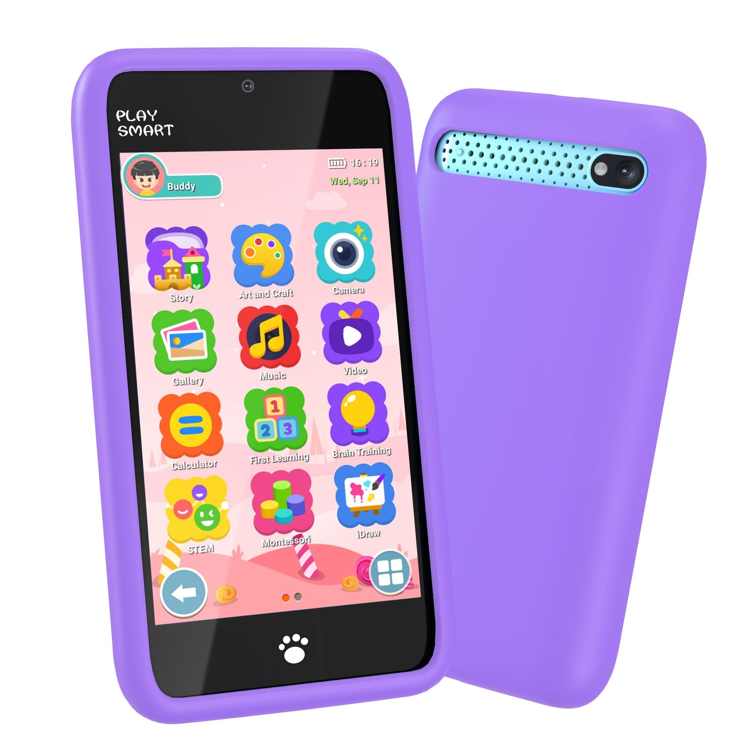 MOMILLA Kids Smart Phone Toy for Girls – 3.97” Touchscreen, Dual Cameras, 200+ Games, 16GB Storage