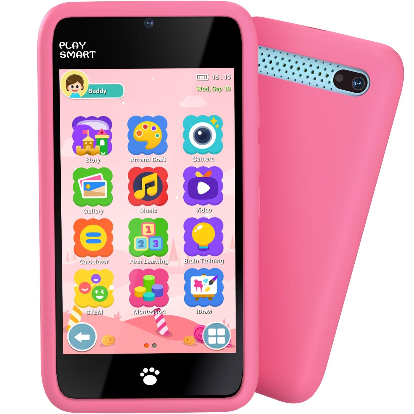 MOMILLA Toys Kids Smart Phone for Girls – 3.97-inch Display, 200+ Games, 16GB Storage