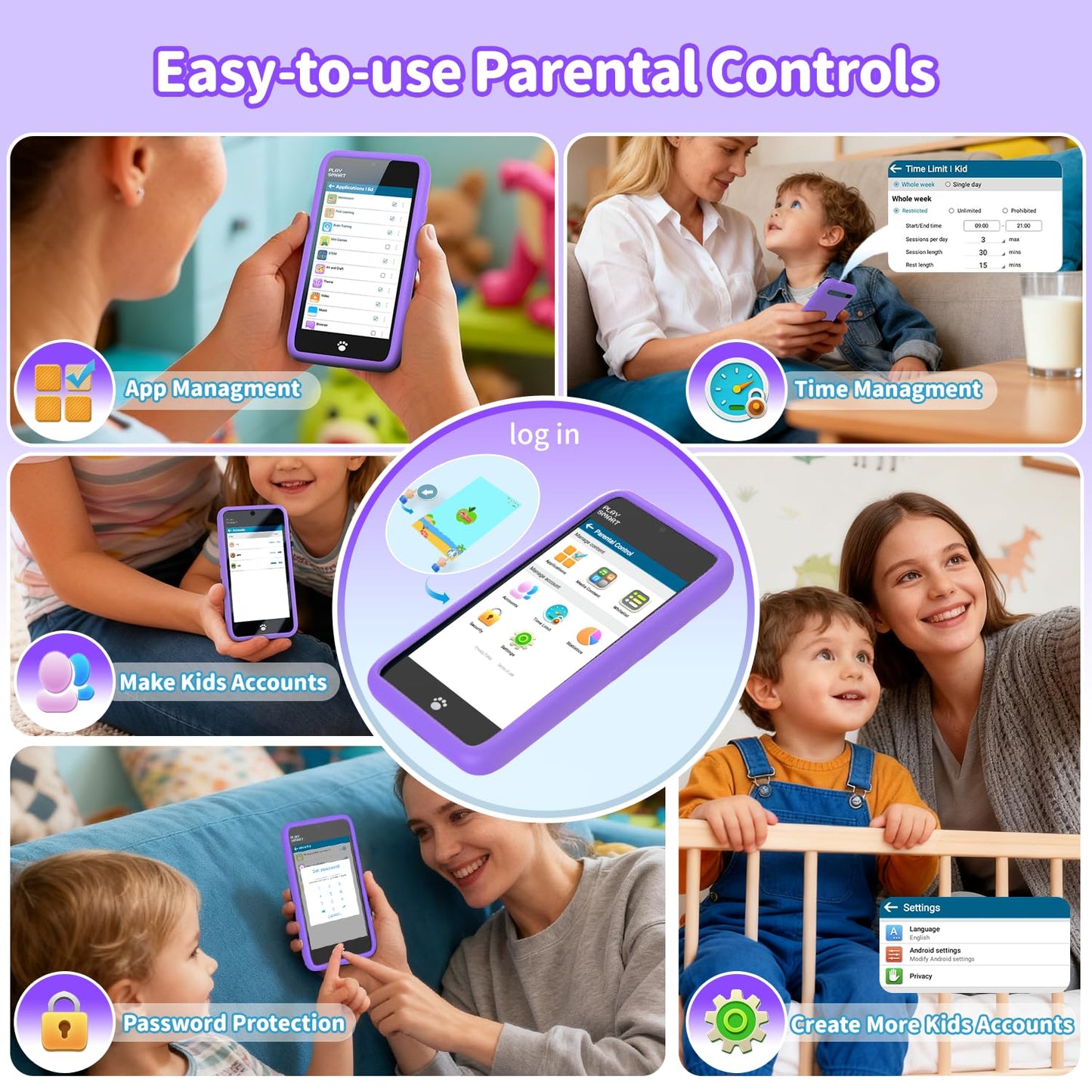 MOMILLA Kids Smart Phone Toy for Girls – 3.97” Touchscreen, Dual Cameras, 200+ Games, 16GB Storage