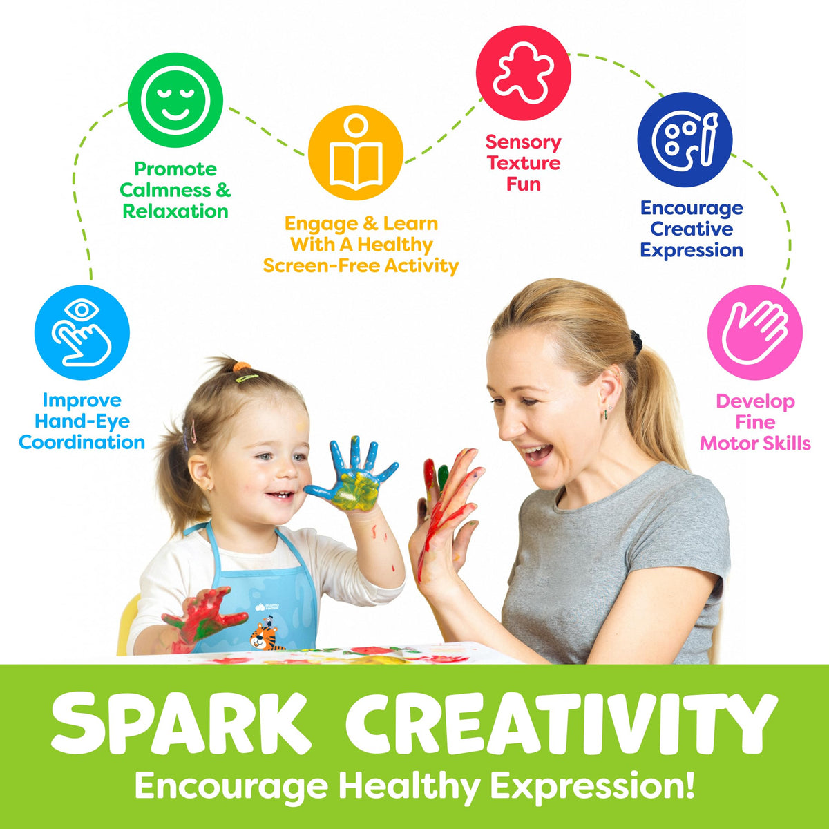 Momo & Nashi Finger Painting for Toddlers – Washable & Non-Toxic Kids Paint Set