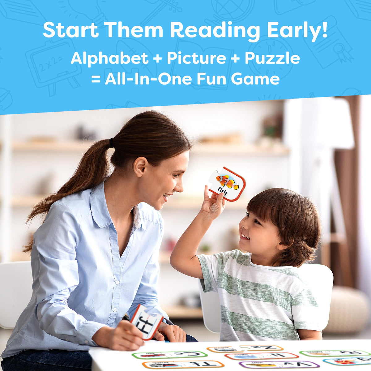 Momo and Nashi Alphabet Puzzle Games for Kindergarten – Self-Correcting ABC Puzzle Set