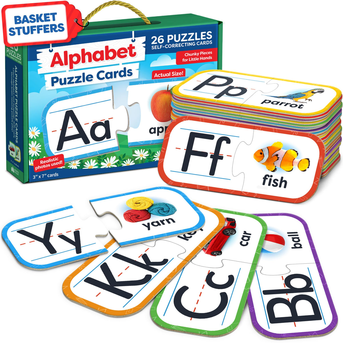 Momo and Nashi Alphabet Puzzle Games for Kindergarten – Self-Correcting ABC Puzzle Set
