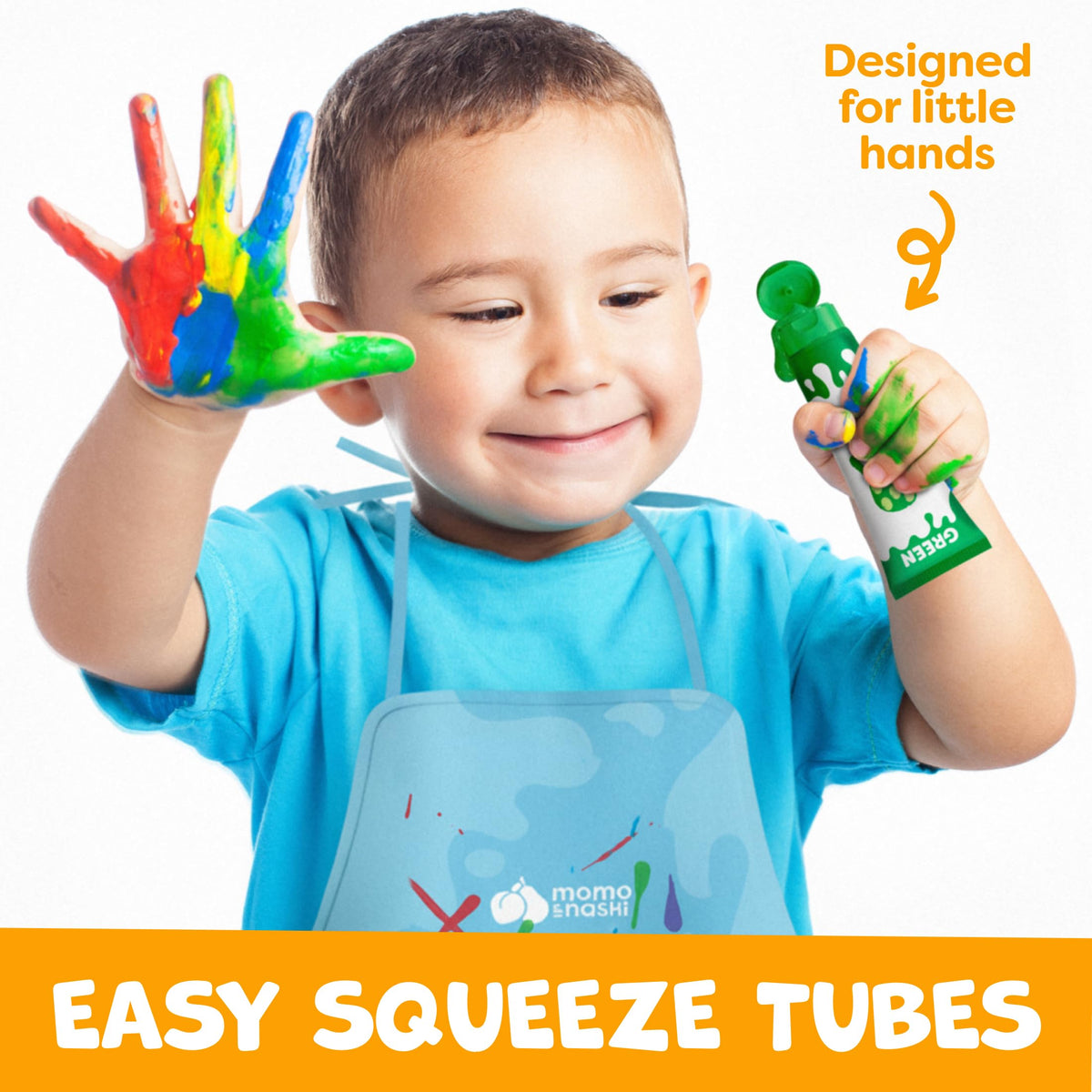 Momo & Nashi Finger Painting for Toddlers – Washable & Non-Toxic Kids Paint Set