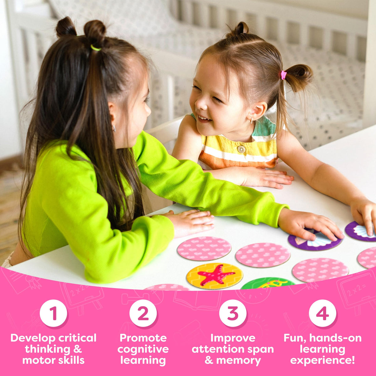 Mermaid Memory Game for Girls 4-6 – 32-Piece Matching Toy by Momo & Nashi