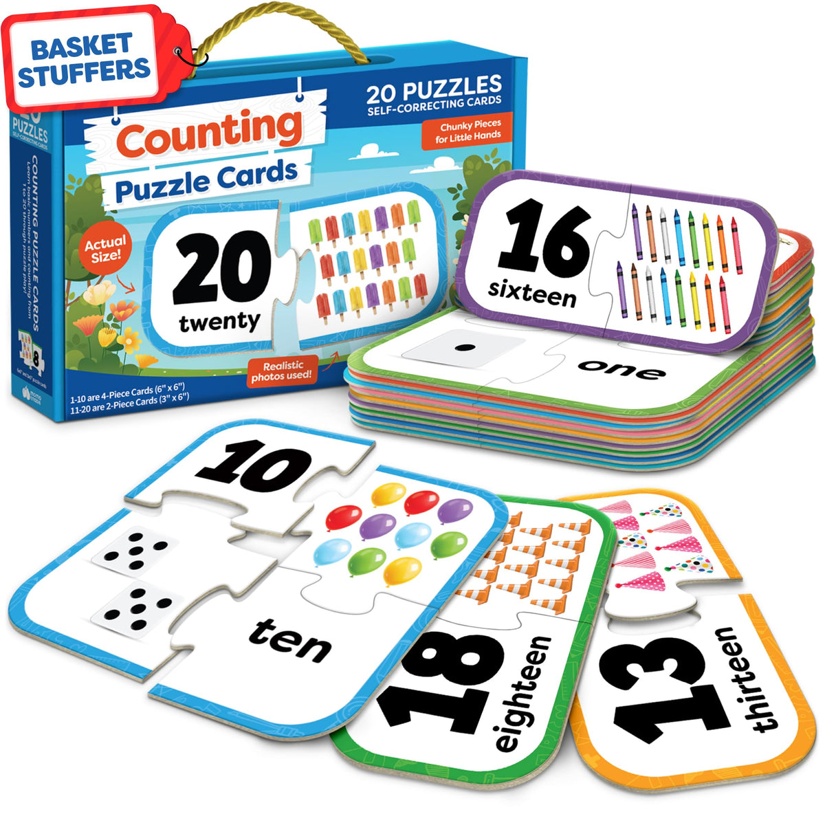 Momo & Nashi Number Puzzle Kindergarten Math Games – 20 Self-Correcting Puzzles for Toddlers (Ages 3-5)