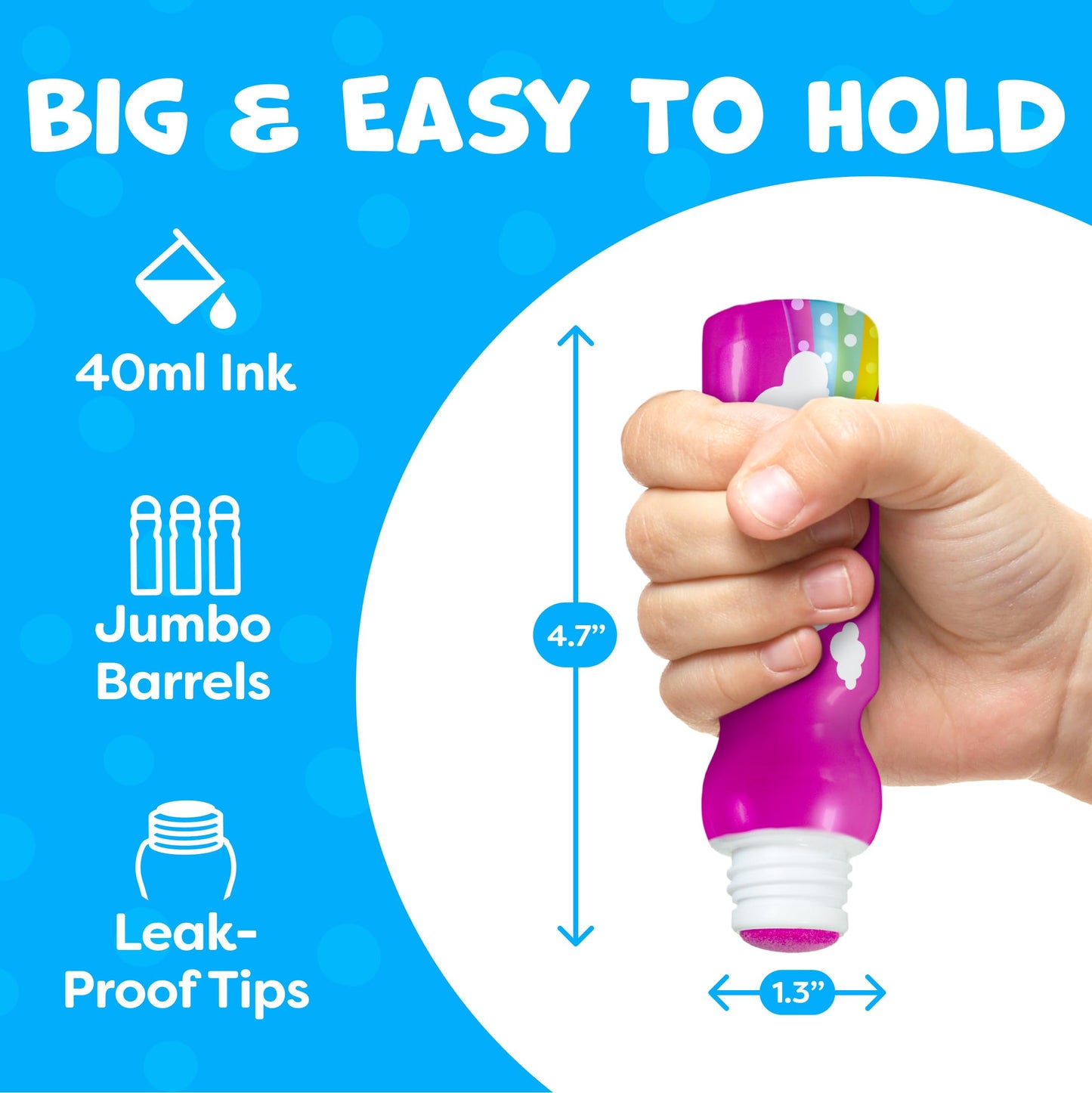 Momo & Nashi Dot Markers for Toddlers 1-3 – Washable Kids Art Kit with Printable Sheets