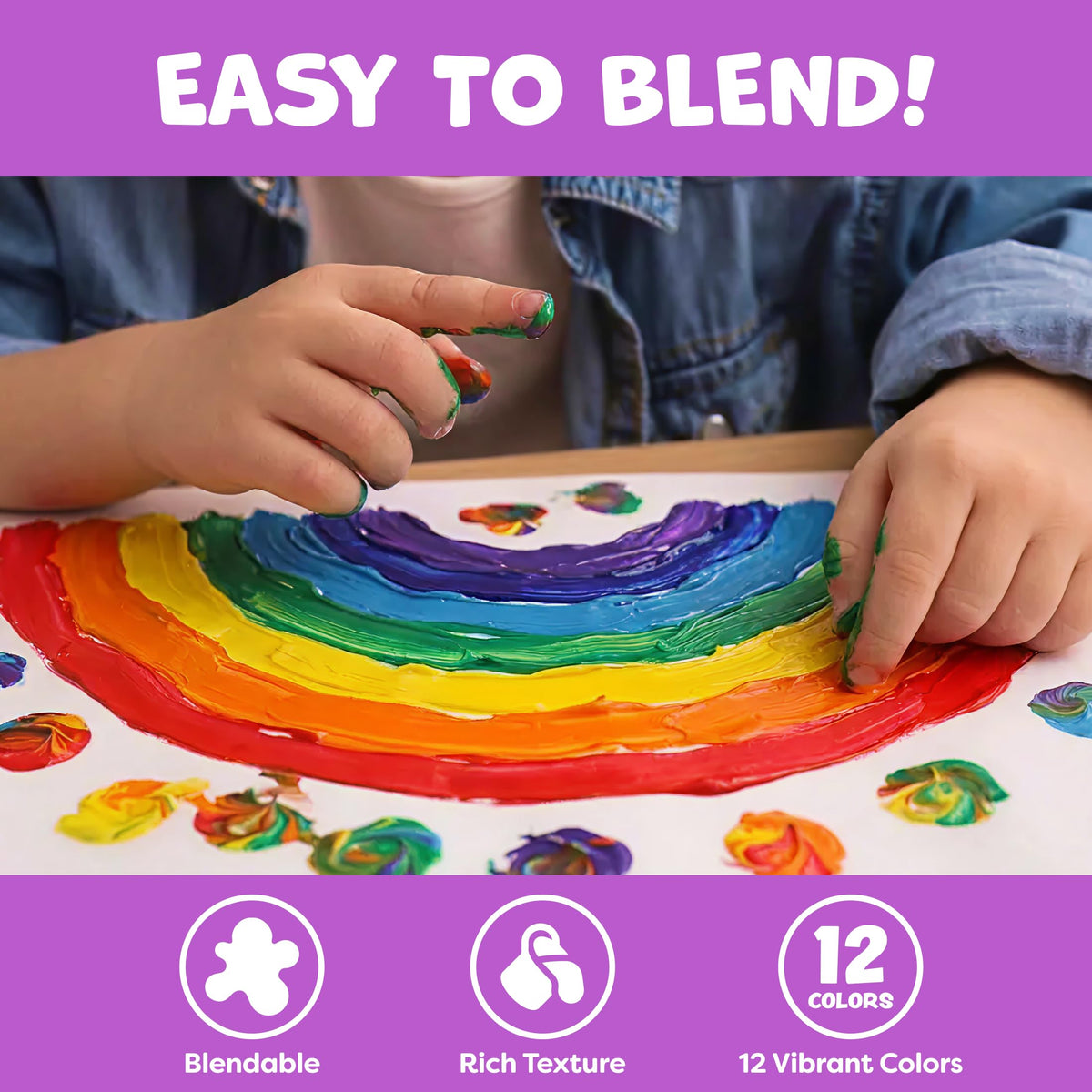 Momo & Nashi Finger Painting for Toddlers – Washable & Non-Toxic Kids Paint Set