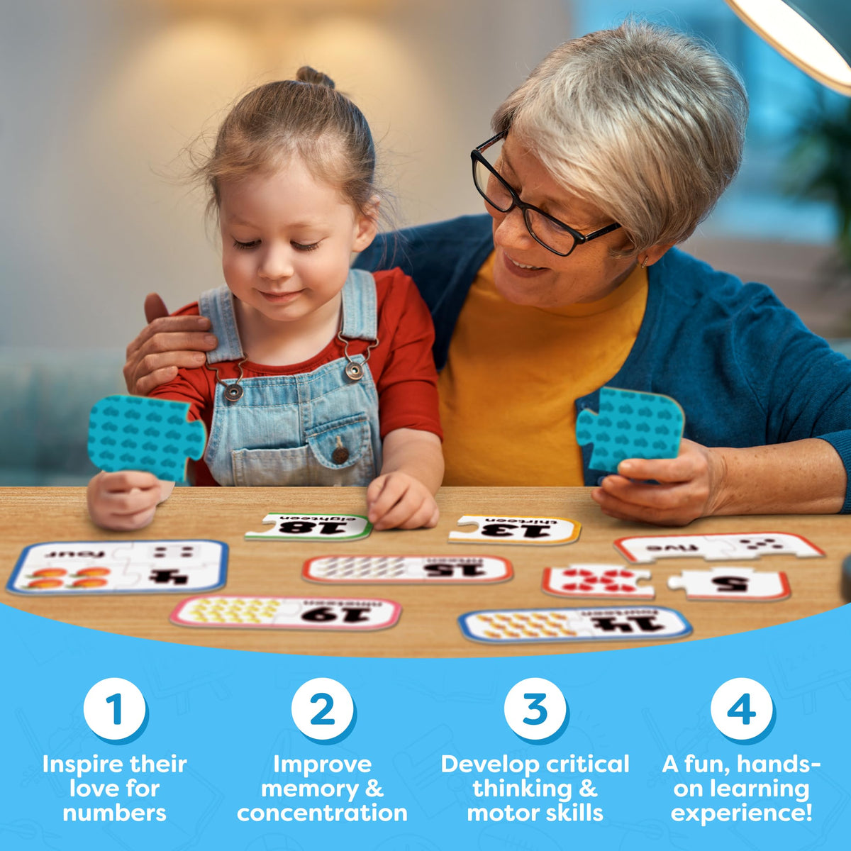 Momo & Nashi Number Puzzle Kindergarten Math Games – 20 Self-Correcting Puzzles for Toddlers (Ages 3-5)