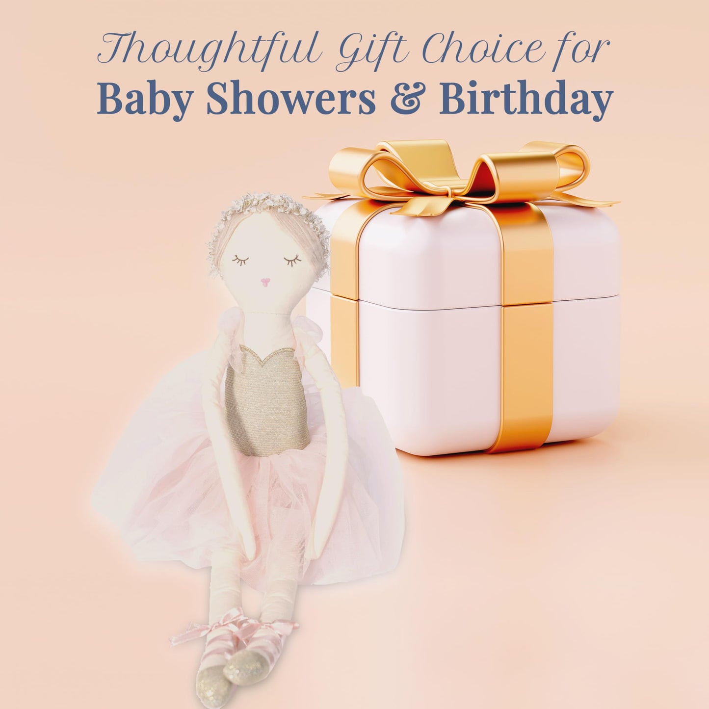 MON AMI Ballerina Stuffed Doll – 20-Inch Plush Ballet Doll for Playtime & Room Décor