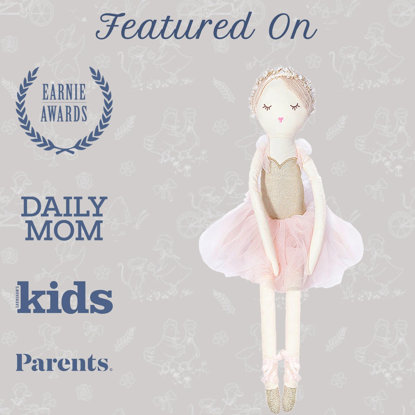 MON AMI Ballerina Stuffed Doll – 20-Inch Plush Ballet Doll for Playtime & Room Décor