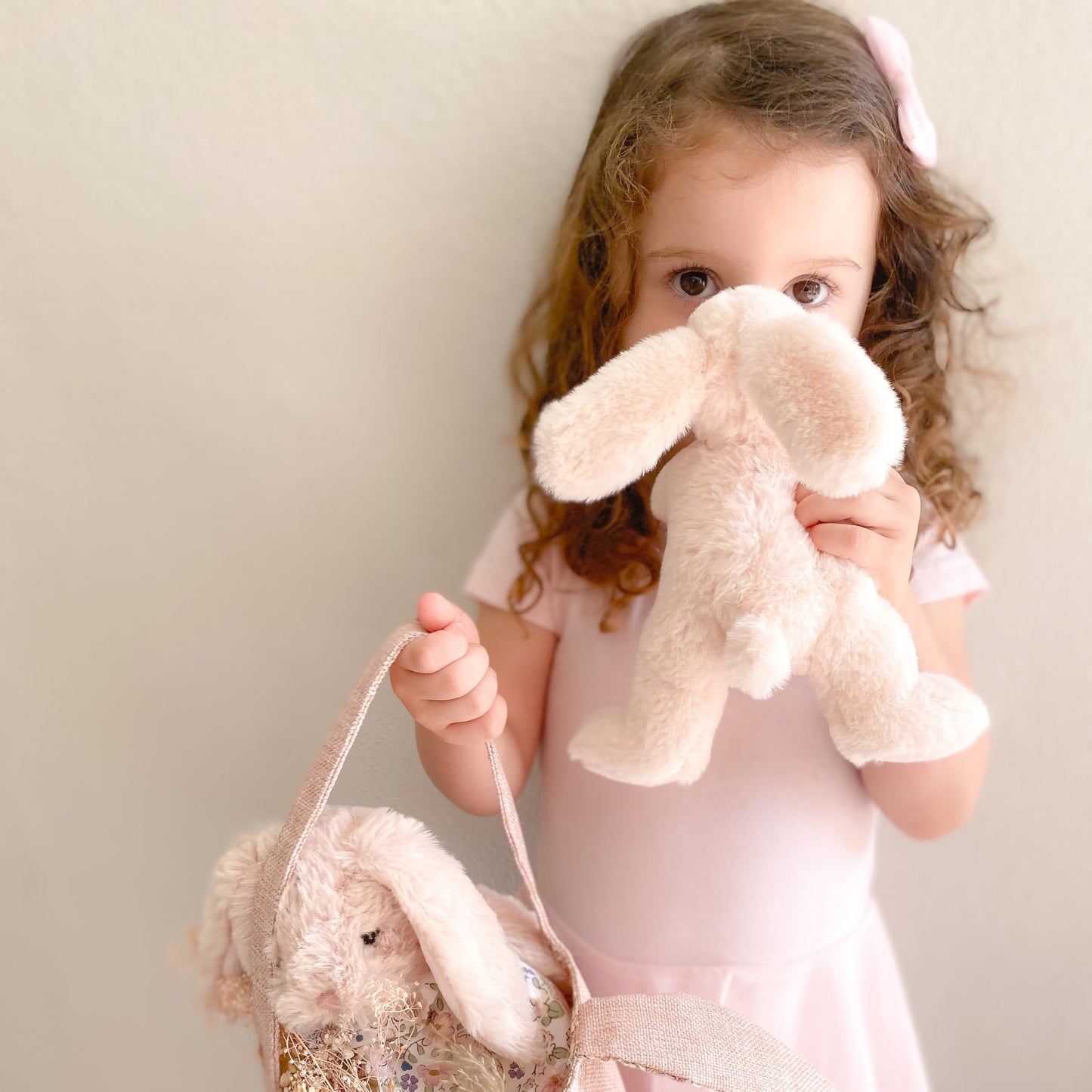 MON AMI Button Bunny Plush Set – 3-Piece 7” Rabbit Stuffed Animals for Baby Snuggles, Playtime, and Nursery Decor
