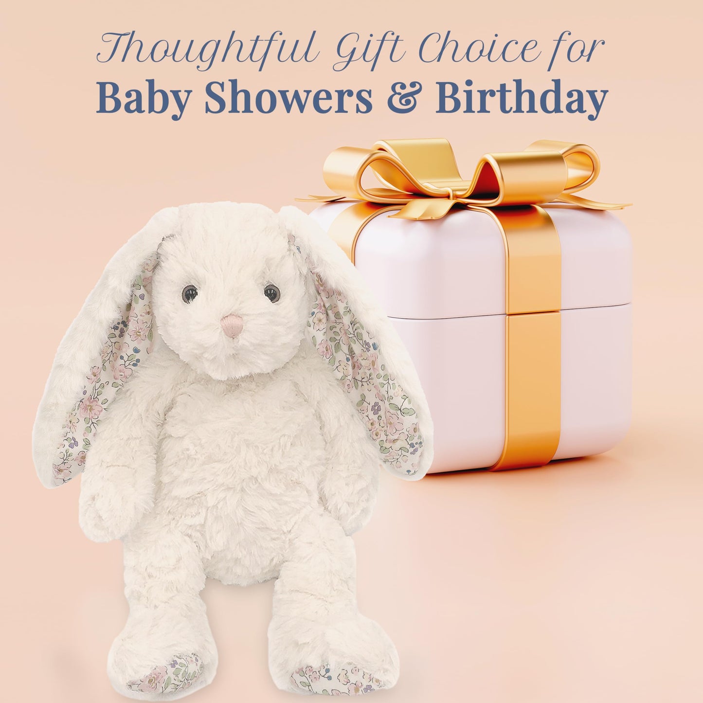 MON AMI Faith The French Bunny Plush Toy — 13-Inch Soft Plush for Nursery Decor & Cozy Companion