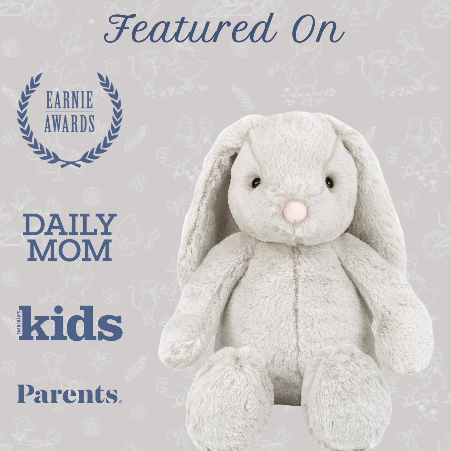 MON AMI Sterling Bunny Stuffed Animal – 13-Inch Soft Plush Rabbit | Huggable Gift for Kids