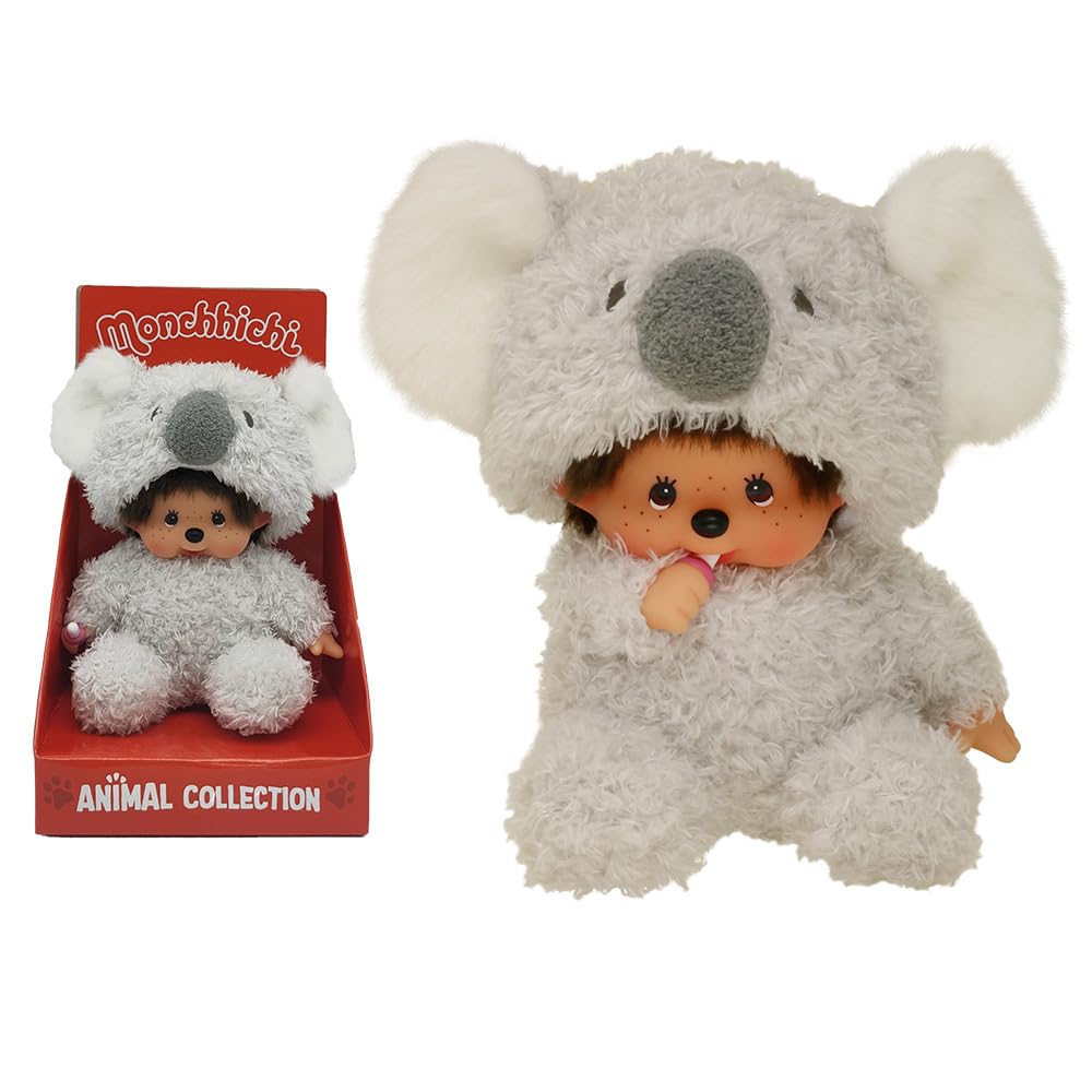 Bandai Monchhichi Koala Soft Toy – 20 cm Plush, 80s Iconic Monchhichi Collection