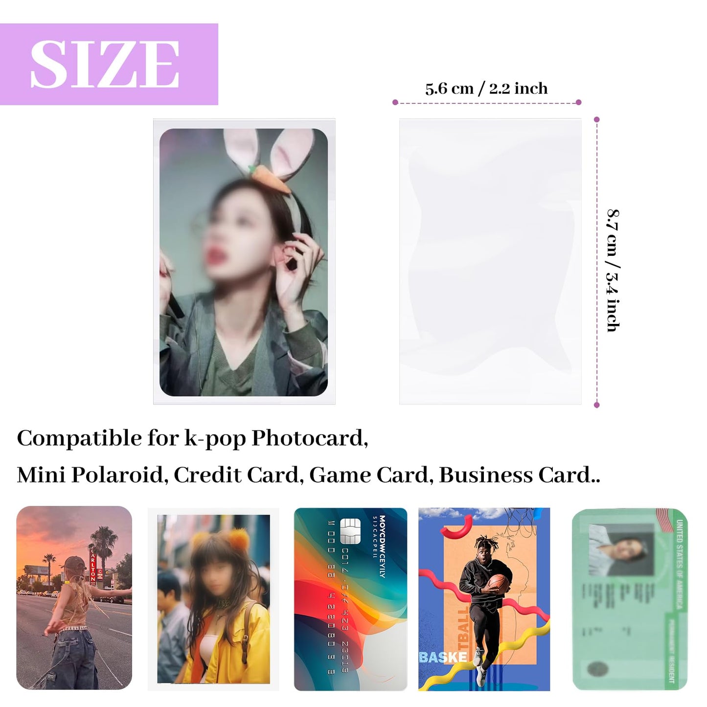 Monigte 100 Pcs Photocard Sleeves 57x88mm – Ultra Clear Protector