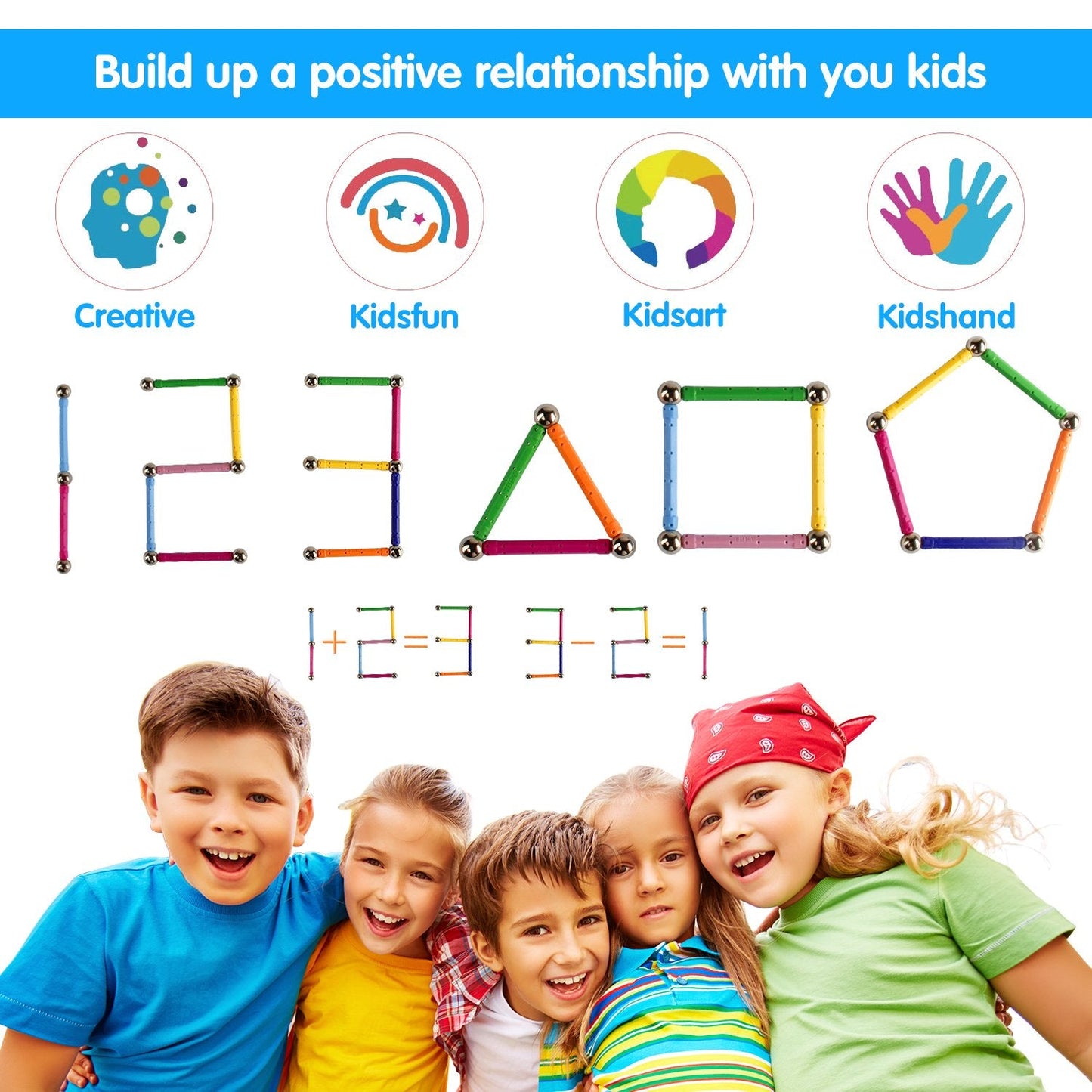 MONILON 160 Pcs Magnet Building Sticks – STEM Toy for Kids