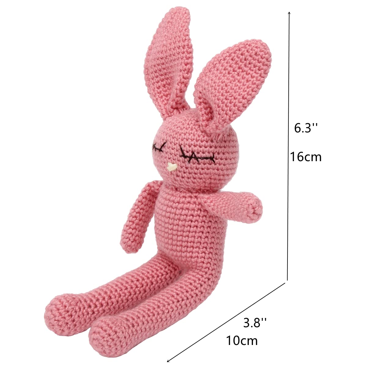 Moni's Choice Easter Crochet Bunny Plush – Handmade 11-Inch Lovey for Newborns