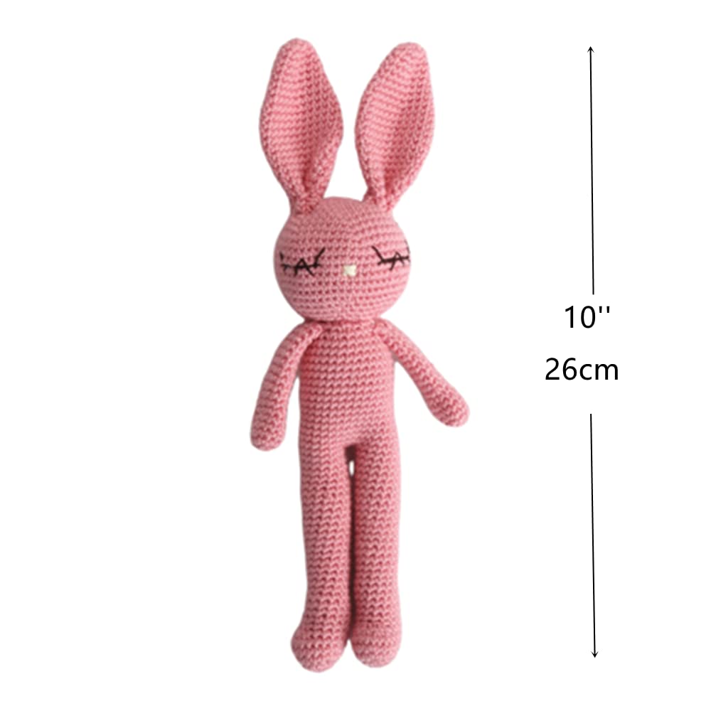 Moni's Choice Easter Crochet Bunny Plush – Handmade 11-Inch Lovey for Newborns