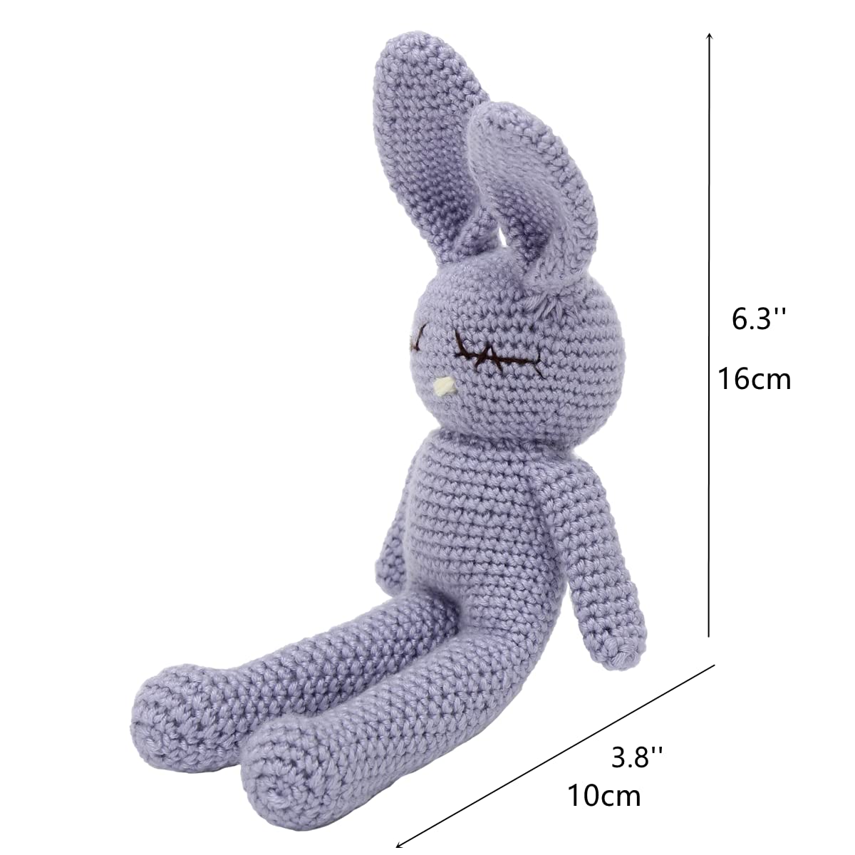 Moni's Choice Easter Crochet Bunny Plush – Handmade 11in Baby Lovey (Blue)
