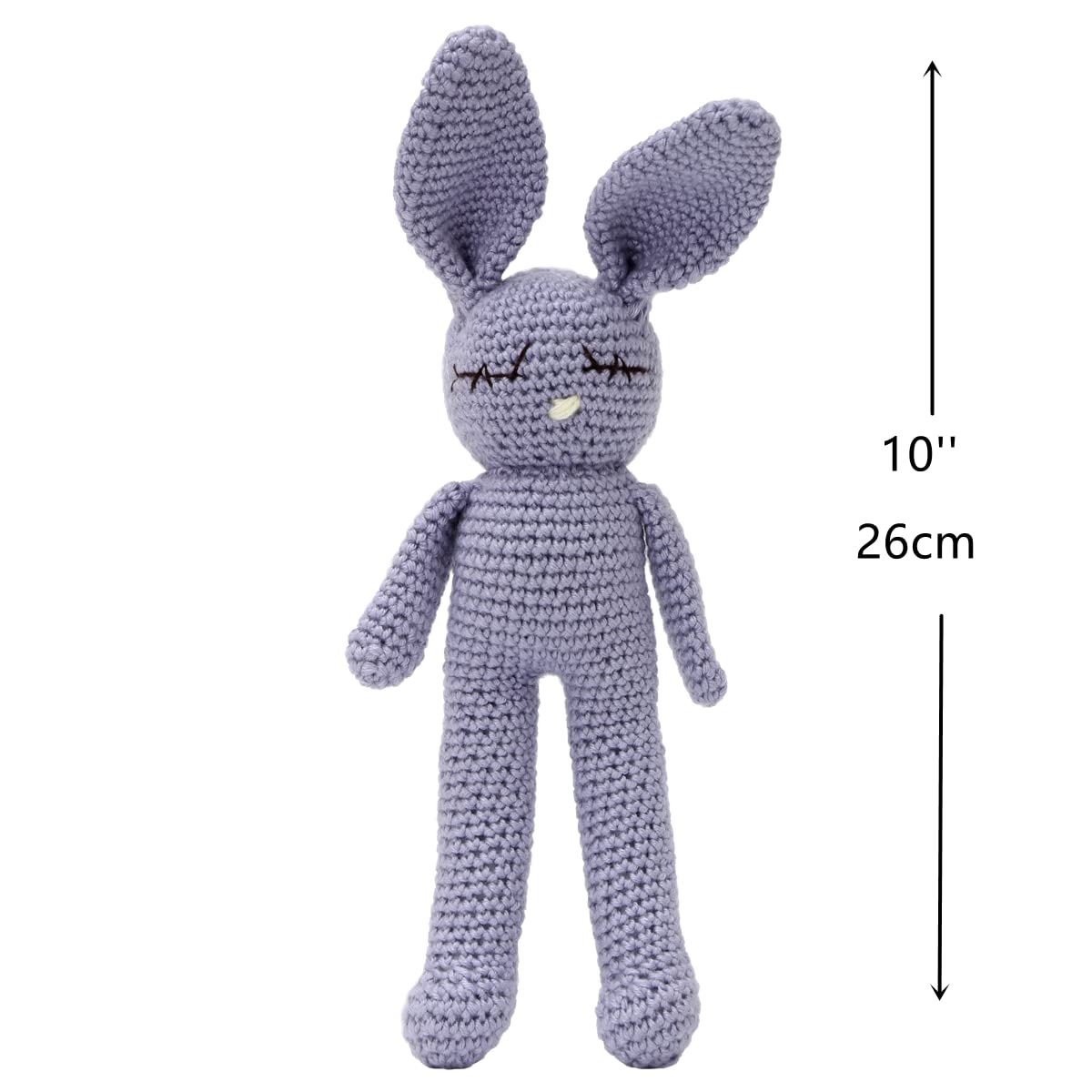 Moni's Choice Easter Crochet Bunny Plush – Handmade 11in Baby Lovey (Blue)