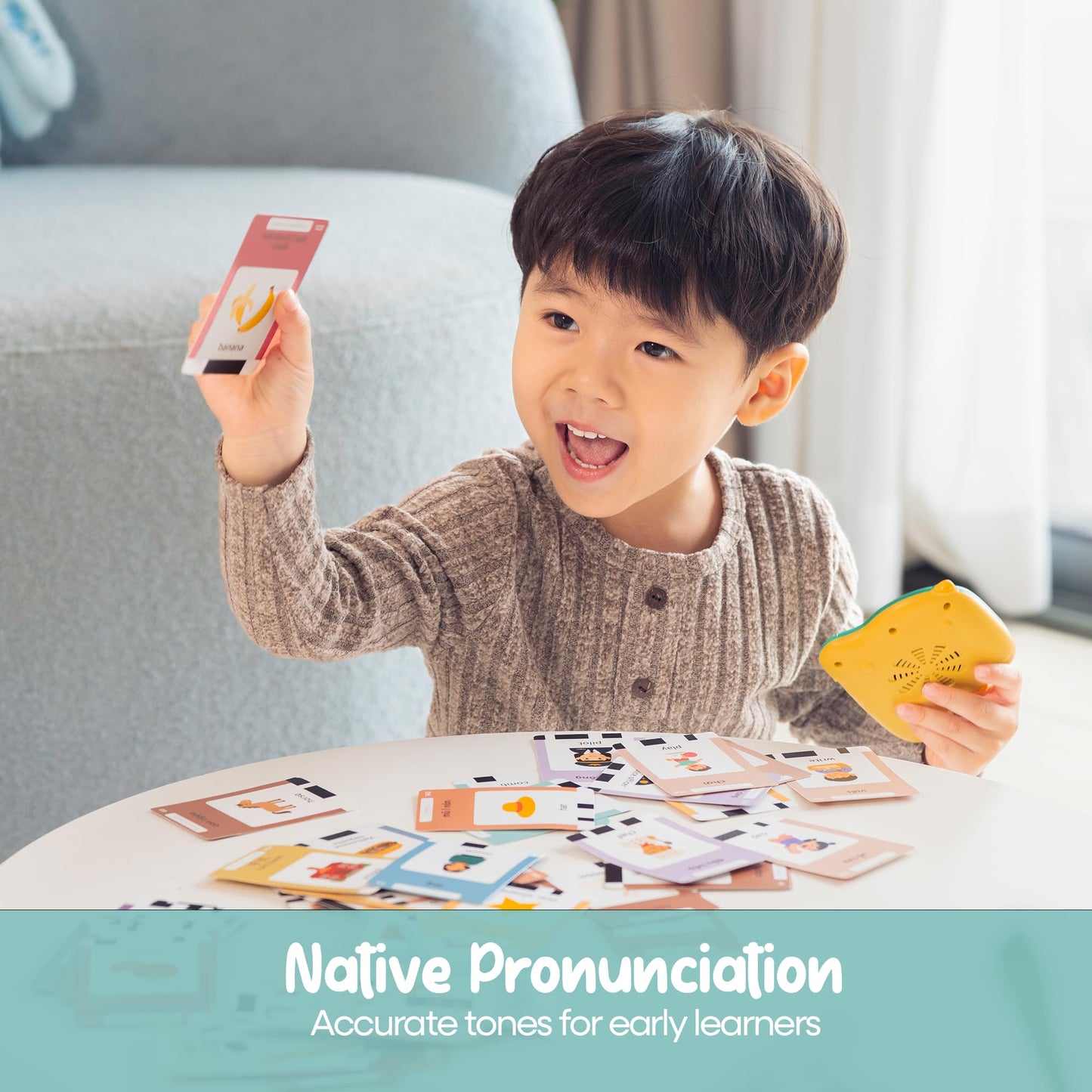 Monkey & Bananas Cantonese–English Talking Flash Cards | Traditional Chinese & Jyutping | Screen-Free Bilingual Toy for Toddlers 2–6