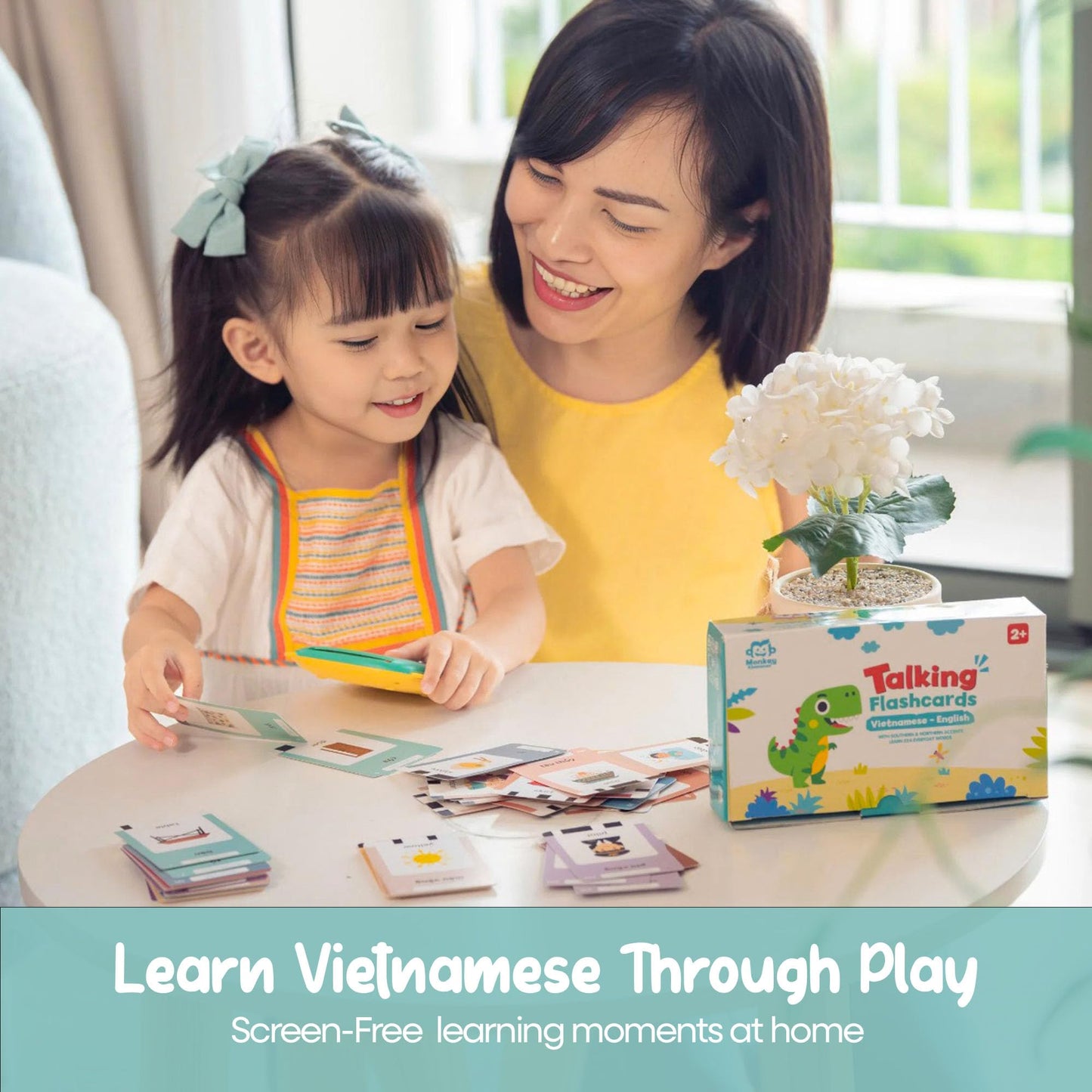 Monkey & Bananas Vietnamese–English Talking Flash Cards | Bilingual Learning Kit for Toddlers 2–6