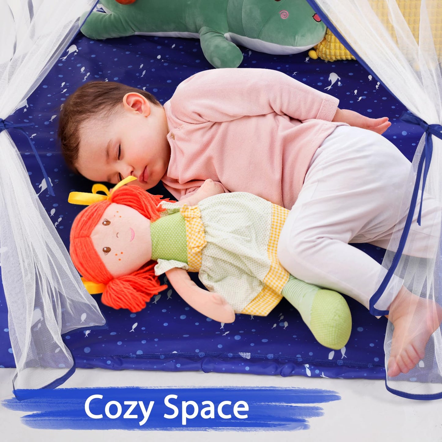 Monobeach Mermaid Princess Tent – Large Blue Playhouse with Star Lights