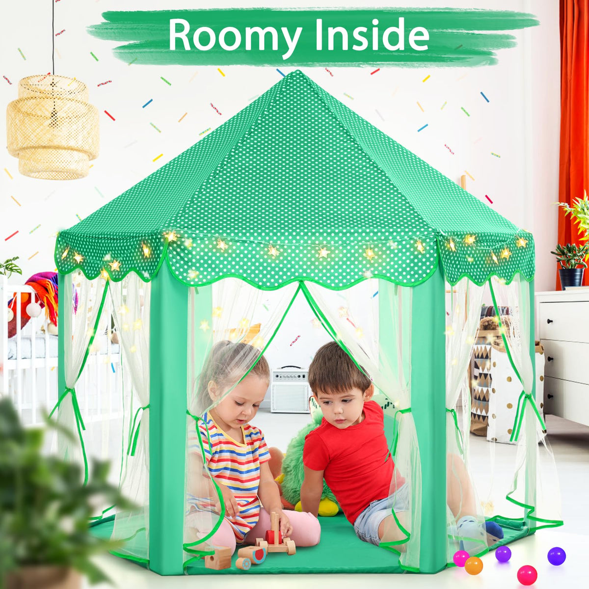 Monobeach Princess Tent Green – Large Kids Playhouse for Indoor & Outdoor Fun