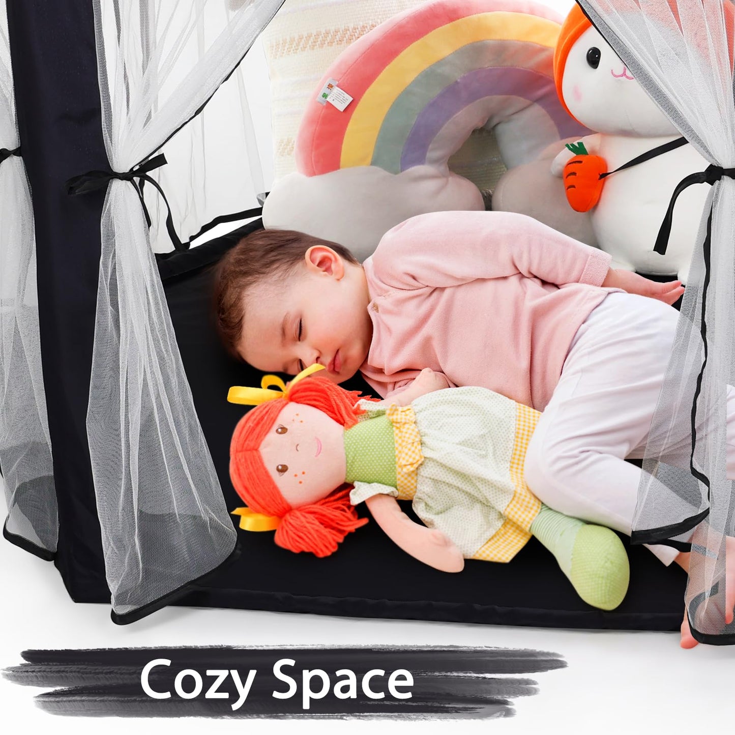 Monobeach Princess Tent for Girls – Large Black Playhouse with Star Lights | Indoor & Outdoor Castle