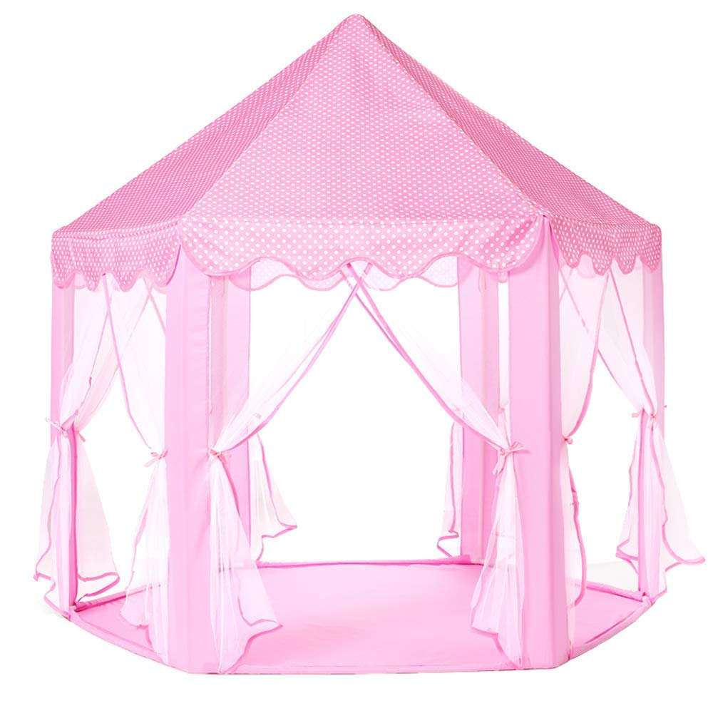 Monobeach Princess Tent – Large Play Castle for Girls with Star Lights, 55x53 inches
