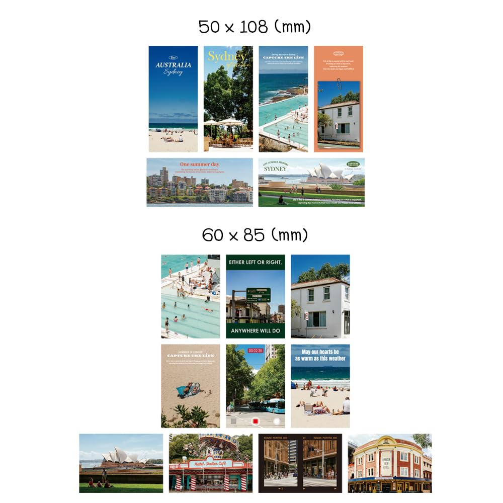 Monolike Capture The Life Sticker Pack Sydney (102Pcs) – Journal & Scrapbook Variety